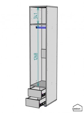 Шкаф Linnea MHR-1PO-3 2050х400х510 (Белый-М 11.1.2) в Набережных Челнах - naberezhnye-chelny.ok-mebel.com | фото 3