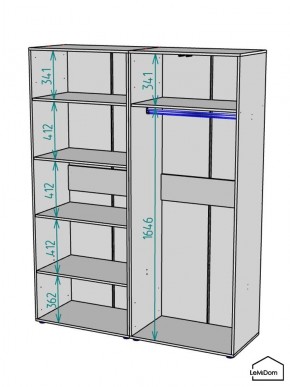Шкаф Linnea MHR-4-1 2050х1600х510 (Белый-М 11.1.2) в Набережных Челнах - naberezhnye-chelny.ok-mebel.com | фото 3