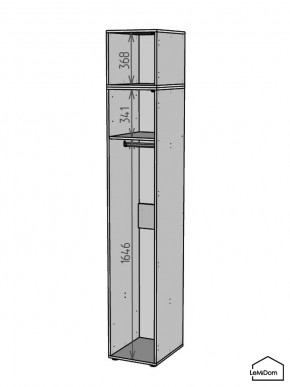 Шкаф с антресолью Linnea MHR-1A-1 2450х400х510 (ДВ-М 11.1.25) в Набережных Челнах - naberezhnye-chelny.ok-mebel.com | фото 3