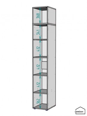 Шкаф с антресолью Linnea MHR-1A-2 2450х400х510 (ДВ-М 11.1.25) в Набережных Челнах - naberezhnye-chelny.ok-mebel.com | фото 3