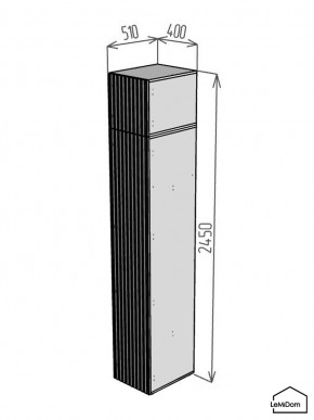 Шкаф с антресолью Linnea MHR-1A-3 2450х400х510 (ДВ-М 11.1.25) в Набережных Челнах - naberezhnye-chelny.ok-mebel.com | фото 2