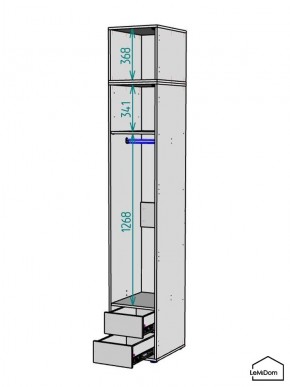 Шкаф с антресолью Linnea MHR-1A-3 2450х400х510 (ДВ-М 11.1.25) в Набережных Челнах - naberezhnye-chelny.ok-mebel.com | фото 3