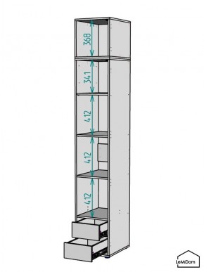 Шкаф с антресолью Linnea MHR-1A-4 2450х400х510 (ДВ-М 11.1.25) в Набережных Челнах - naberezhnye-chelny.ok-mebel.com | фото 3