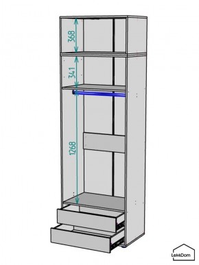 Шкаф с антресолью Linnea MHR-2A-3 2450х800х510 (ДВ-М 11.1.25) в Набережных Челнах - naberezhnye-chelny.ok-mebel.com | фото 3