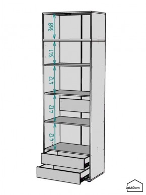 Шкаф с антресолью Linnea MHR-2A-4 2450х800х510 (ДВ-М 11.1.25) в Набережных Челнах - naberezhnye-chelny.ok-mebel.com | фото 3