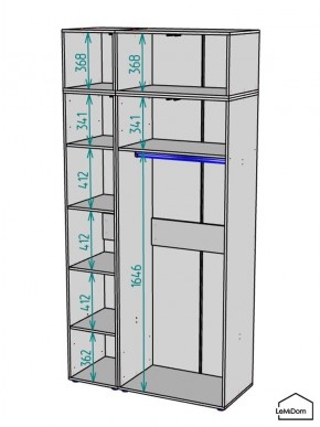 Шкаф с антресолью Linnea MHR-3A-1 2450х1200х510 (Графит-М 11.1.25) в Набережных Челнах - naberezhnye-chelny.ok-mebel.com | фото 3