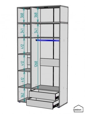 Шкаф с антресолью Linnea MHR-3POA-2 2450х1200х510 (Белый-М 11.1.1) в Набережных Челнах - naberezhnye-chelny.ok-mebel.com | фото 3