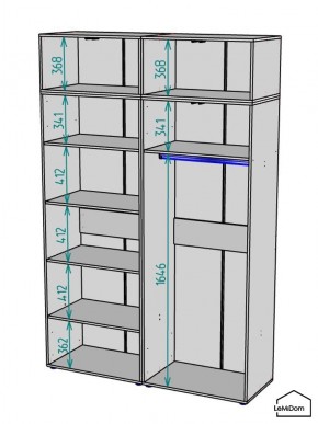 Шкаф с антресолью Linnea MHR-4A-1 2450х1600х510 (Графит-М 11.1.25) в Набережных Челнах - naberezhnye-chelny.ok-mebel.com | фото 3