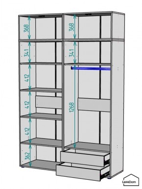 Шкаф с антресолью Linnea MHR-4A-2 2450х1600х510 (Графит-М 11.1.25) в Набережных Челнах - naberezhnye-chelny.ok-mebel.com | фото 3