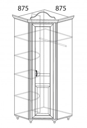Шкаф угловой №562 "Алиса" (угол 875*875) в Набережных Челнах - naberezhnye-chelny.ok-mebel.com | фото 2