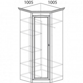 Шкаф угловой №662 "Флоренция" Фасад зеркало (угол 1005*1005) Дуб оксфорд в Набережных Челнах - naberezhnye-chelny.ok-mebel.com | фото 2