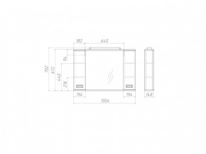 Шкаф-зеркало Cube 100 Эл. Домино (DC5013HZ) в Набережных Челнах - naberezhnye-chelny.ok-mebel.com | фото 2