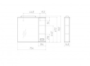 Шкаф-зеркало Cube 75 Эл. Правый Домино (DC5009HZ) в Набережных Челнах - naberezhnye-chelny.ok-mebel.com | фото 3