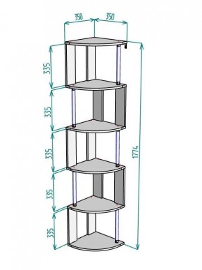 Стеллаж Maria S113-MA (Графит) в Набережных Челнах - naberezhnye-chelny.ok-mebel.com | фото 3