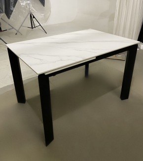 Стол CORNER 120 MATT WHITE MARBLE SOLID CERAMIC / BLACK, ®DISAUR в Набережных Челнах - naberezhnye-chelny.ok-mebel.com | фото 2