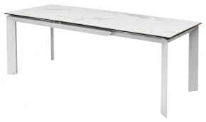 Стол CREMONA 140 HIGH GLOSS STATUARIO Белый мрамор глянцевый, керамика/ белый каркас, ®DISAUR в Набережных Челнах - naberezhnye-chelny.ok-mebel.com | фото 4