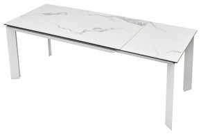 Стол CREMONA 140 HIGH GLOSS STATUARIO Белый мрамор глянцевый, керамика/ белый каркас, ®DISAUR в Набережных Челнах - naberezhnye-chelny.ok-mebel.com | фото 5