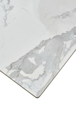 Стол CREMONA 140 HIGH GLOSS STATUARIO Белый мрамор глянцевый, керамика/ белый каркас, ®DISAUR в Набережных Челнах - naberezhnye-chelny.ok-mebel.com | фото 6