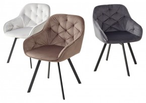 Стул GALE 360 град. поворот. BLUVEL-03 LIGHT GREY, велюр/ черный каркас, М-City в Набережных Челнах - naberezhnye-chelny.ok-mebel.com | фото 2