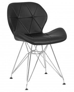 Стул обеденный DOBRIN BUTTERFLY CHROME, ножки хром, цвет чёрный в Набережных Челнах - naberezhnye-chelny.ok-mebel.com | фото