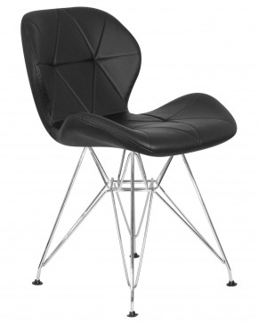 Стул обеденный DOBRIN BUTTERFLY CHROME, ножки хром, цвет чёрный в Набережных Челнах - naberezhnye-chelny.ok-mebel.com | фото 2
