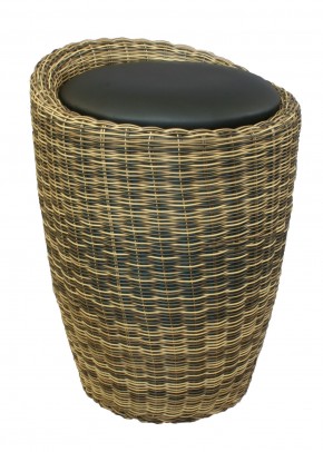 Табурет с местом для хранения LM-1100Rattan, чёрный в Набережных Челнах - naberezhnye-chelny.ok-mebel.com | фото