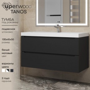 Тумба под раковину Uperwood Tanos 100 см, подвесная, черная матовая в Набережных Челнах - naberezhnye-chelny.ok-mebel.com | фото 3
