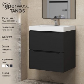 Тумба под раковину Uperwood Tanos 50 см, подвесная, черная матовая в Набережных Челнах - naberezhnye-chelny.ok-mebel.com | фото 4