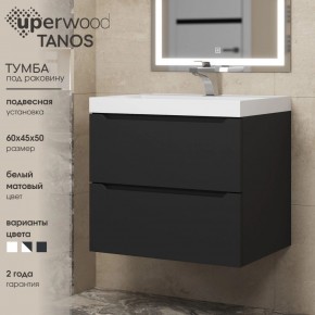 Тумба под раковину Uperwood Tanos 60 см, подвесная, черная матовая в Набережных Челнах - naberezhnye-chelny.ok-mebel.com | фото 3