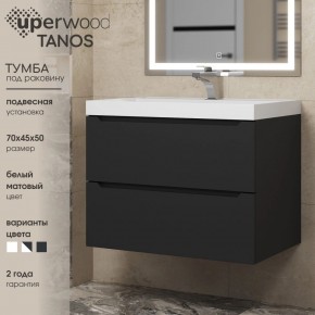 Тумба под раковину Uperwood Tanos 70 см, подвесная, черная матовая в Набережных Челнах - naberezhnye-chelny.ok-mebel.com | фото 3