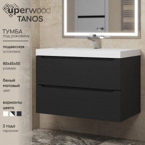 Тумба под раковину Uperwood Tanos 80 см, подвесная, черная матовая в Набережных Челнах - naberezhnye-chelny.ok-mebel.com | фото 3