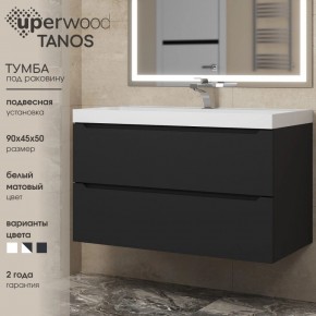 Тумба под раковину Uperwood Tanos 90 см, подвесная, черная матовая в Набережных Челнах - naberezhnye-chelny.ok-mebel.com | фото 3