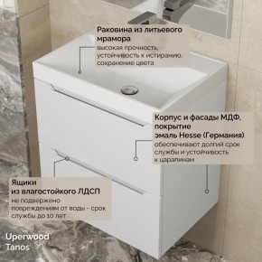 Тумба с раковиной Uperwood Tanos 50 см, подвесная, белая матовая в Набережных Челнах - naberezhnye-chelny.ok-mebel.com | фото 6